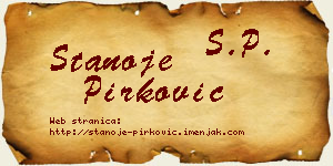 Stanoje Pirković vizit kartica
